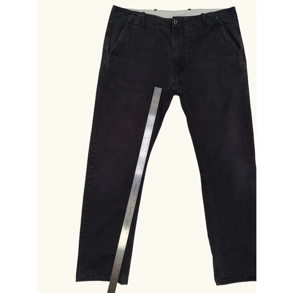 Levis Mens Chino Pants Faded Black Straight Leg Casual Trousers W37 L31